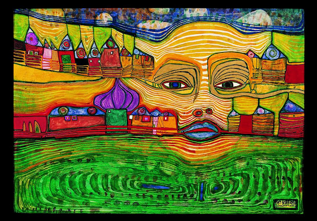 Spectacles In The Small Face By Hundertwasser Diamond Painting